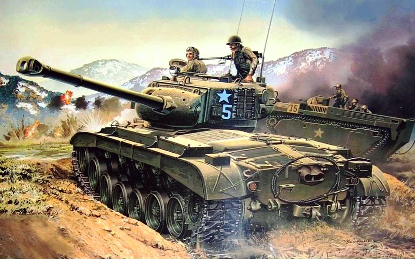 Desenhado Tanque Pershing militar, carro de combate, tanques Exército