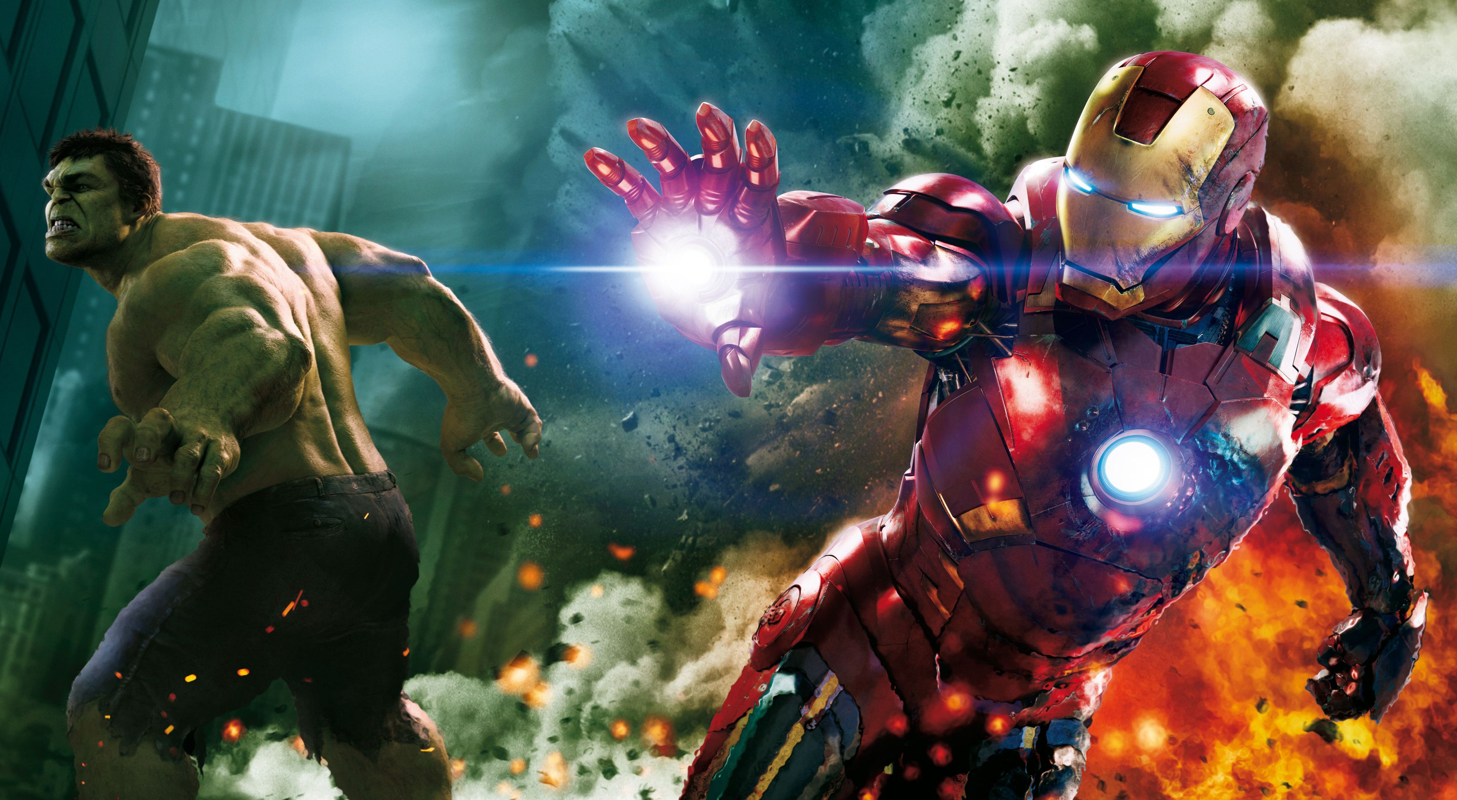 Bilder på skrivbordet The Avengers (film) Hulken superhjälte Iron Man superhjälte film 4655x2557 Filmer