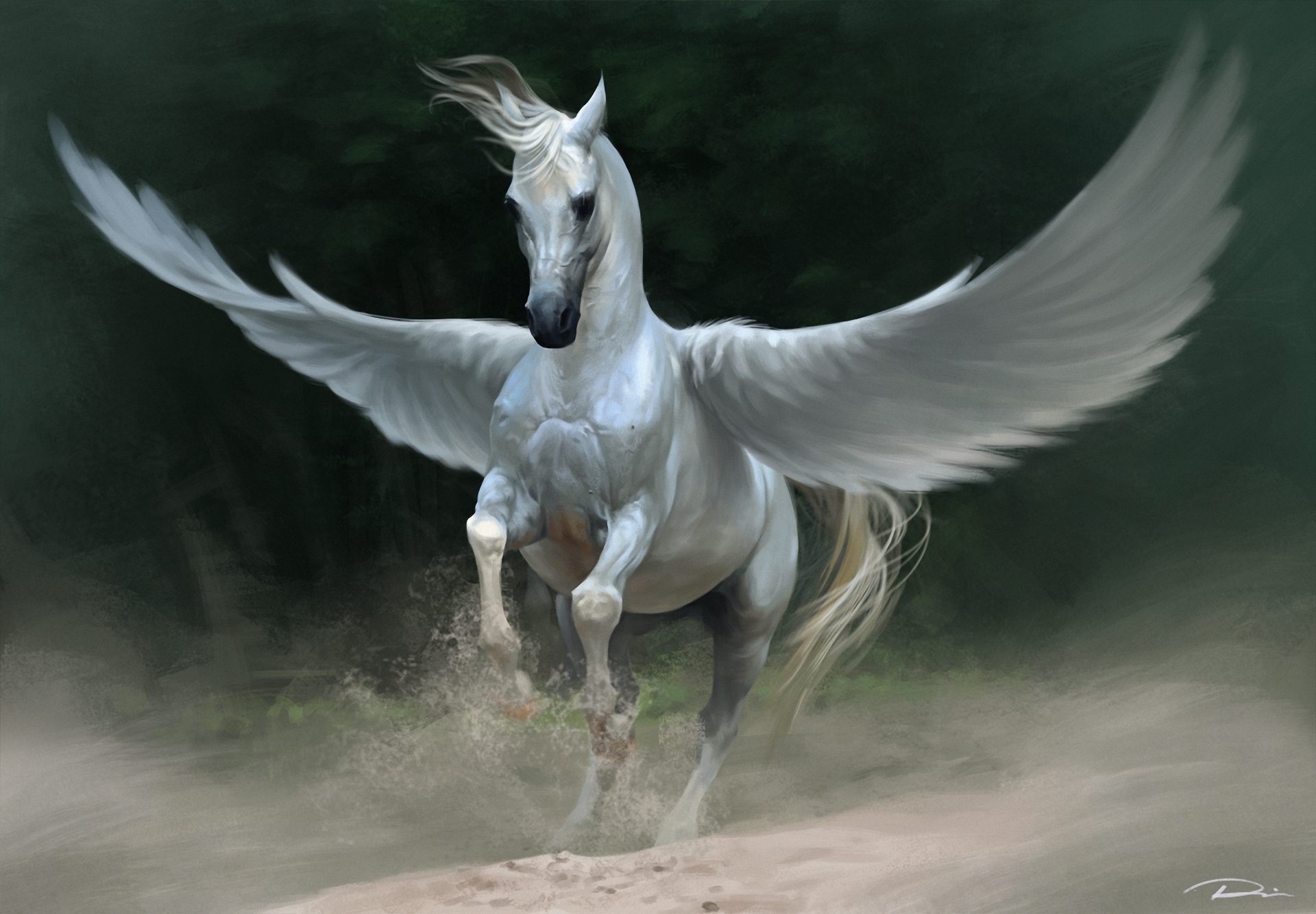 Bakgrunnsbilder Pegasus Fantasy Magiske dyr