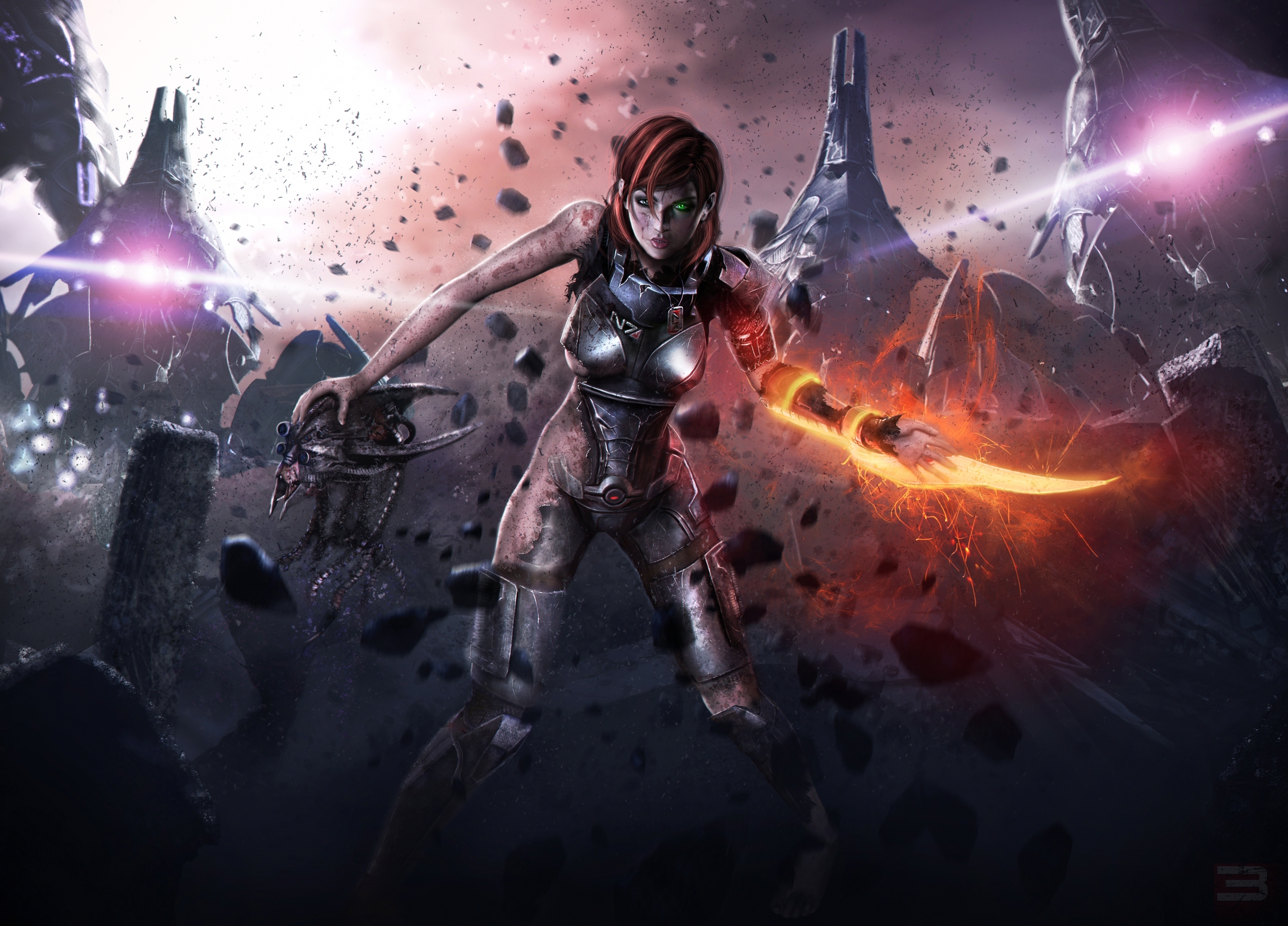 Wallpaper Mass Effect Mass Effect 3 Girls Games 3658x2631 female young woman vdeo game