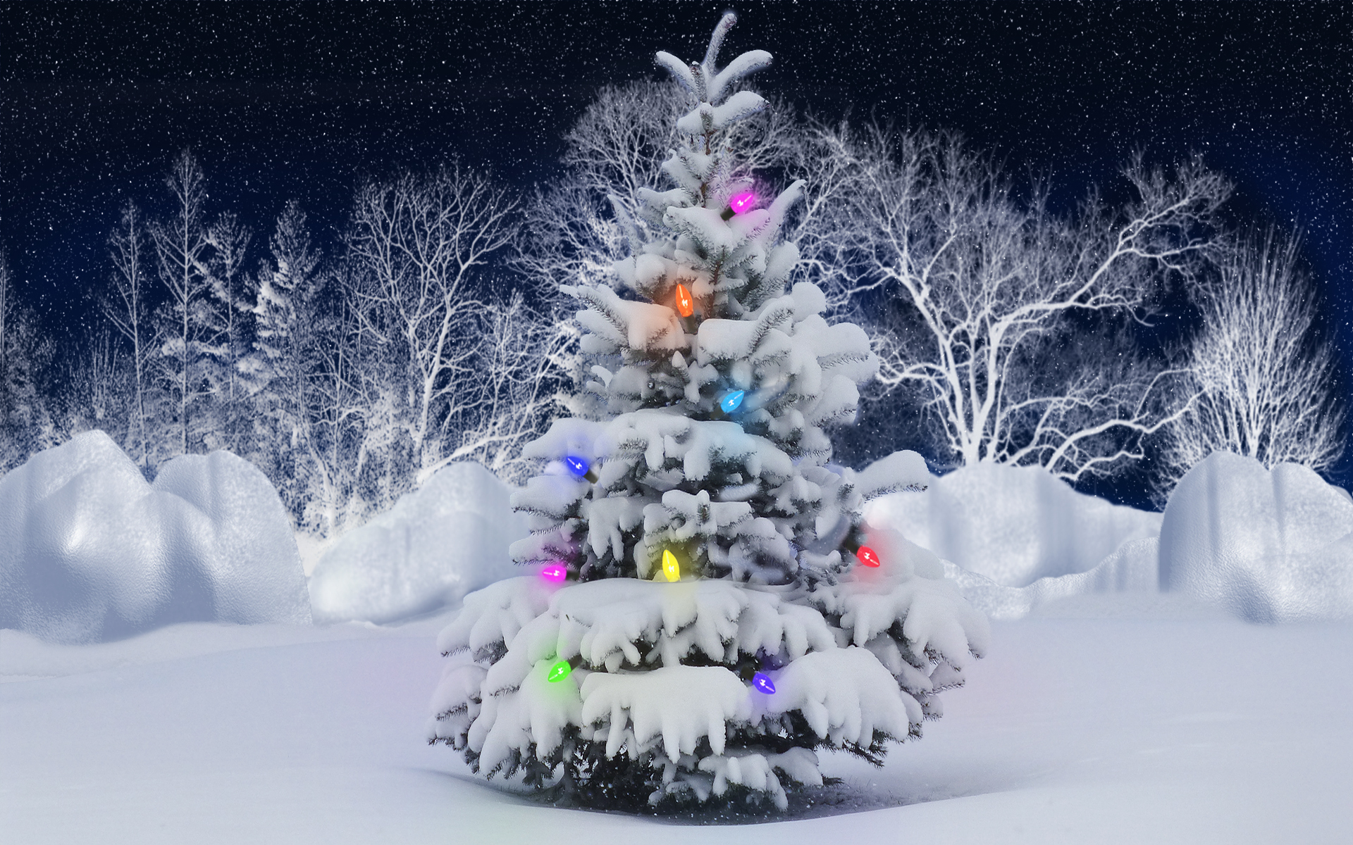 Immagine anno nuovo Albero di Natale Neve Giorno festivo natale Capodanno