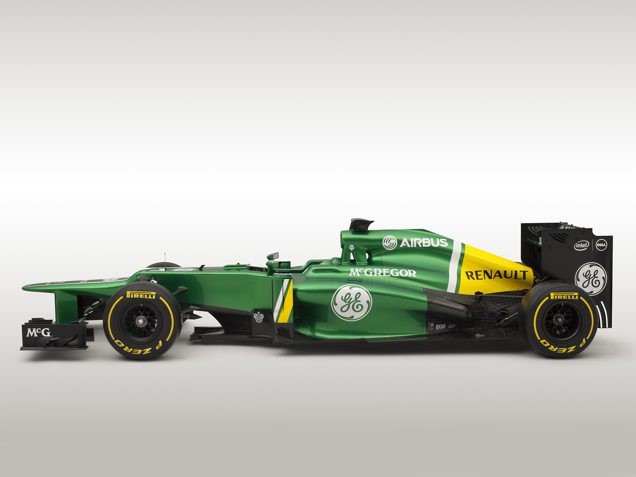 Desktop Wallpapers Caterham CT03 Green Formula 1 Side Cars 2048x1536