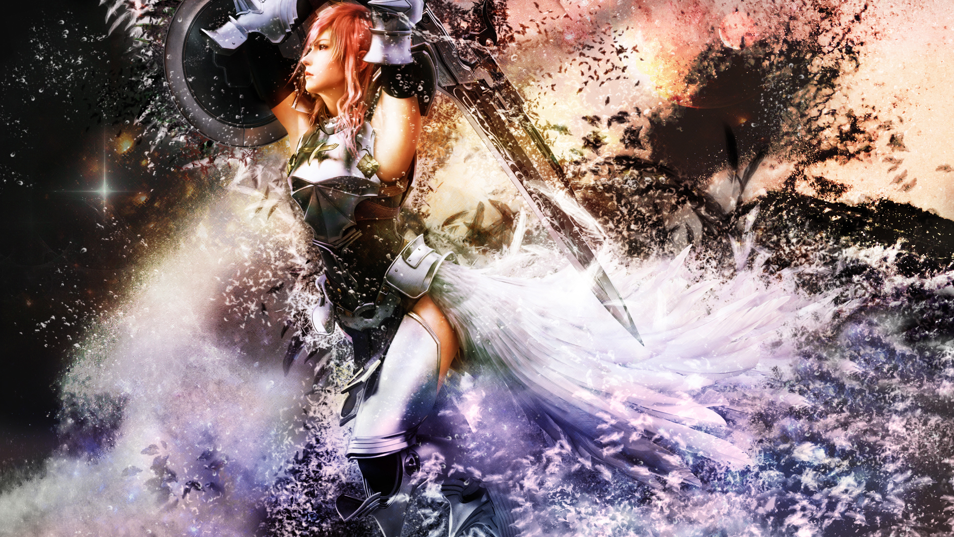 Foto Final Fantasy Final Fantasy XIII Fantasy ung kvinna Datorspel 1920x1080 Unga kvinnor spel dataspel