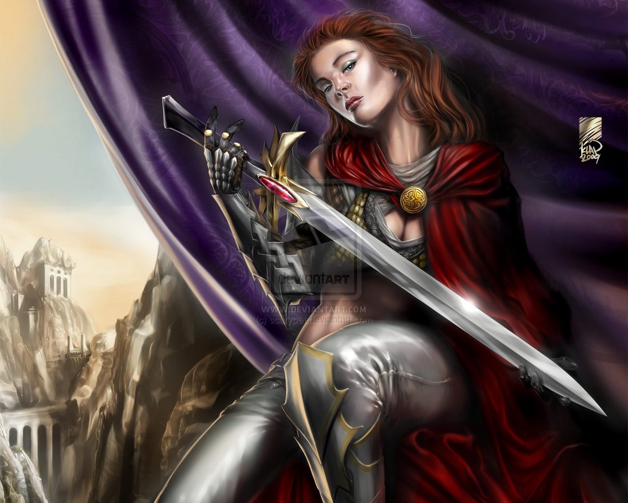 Tapety Miecze Wojownik Fantasy Dziewczyny wojownicy dziewczyna młoda kobieta młode kobiety