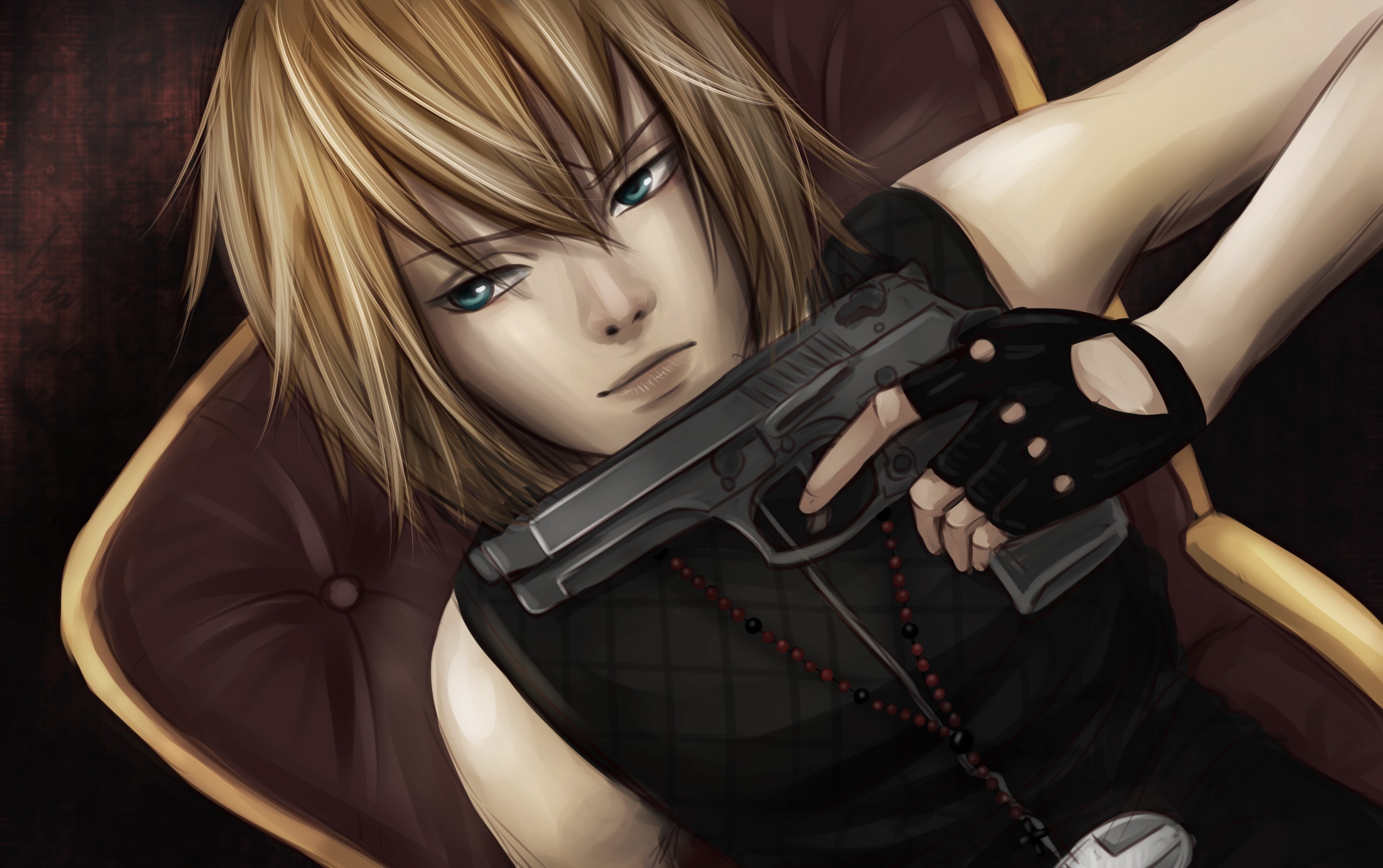 Bakgrunnsbilder Pistoler Ung mann Anime ser 3000x1884 pistol tenåring gutt Blikk