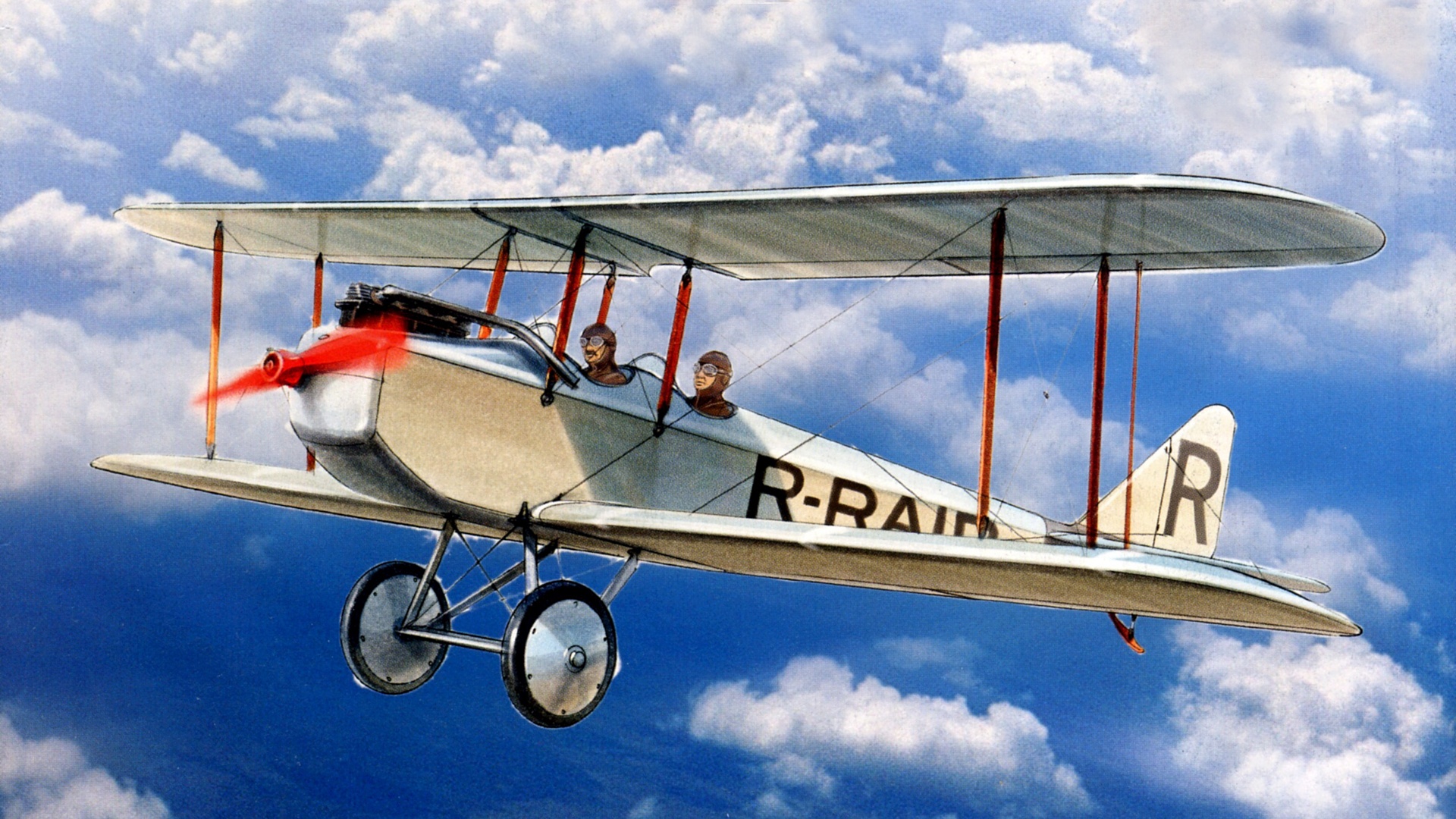 1920x1080 Avións Dibujado Retrô antiguo Aviación