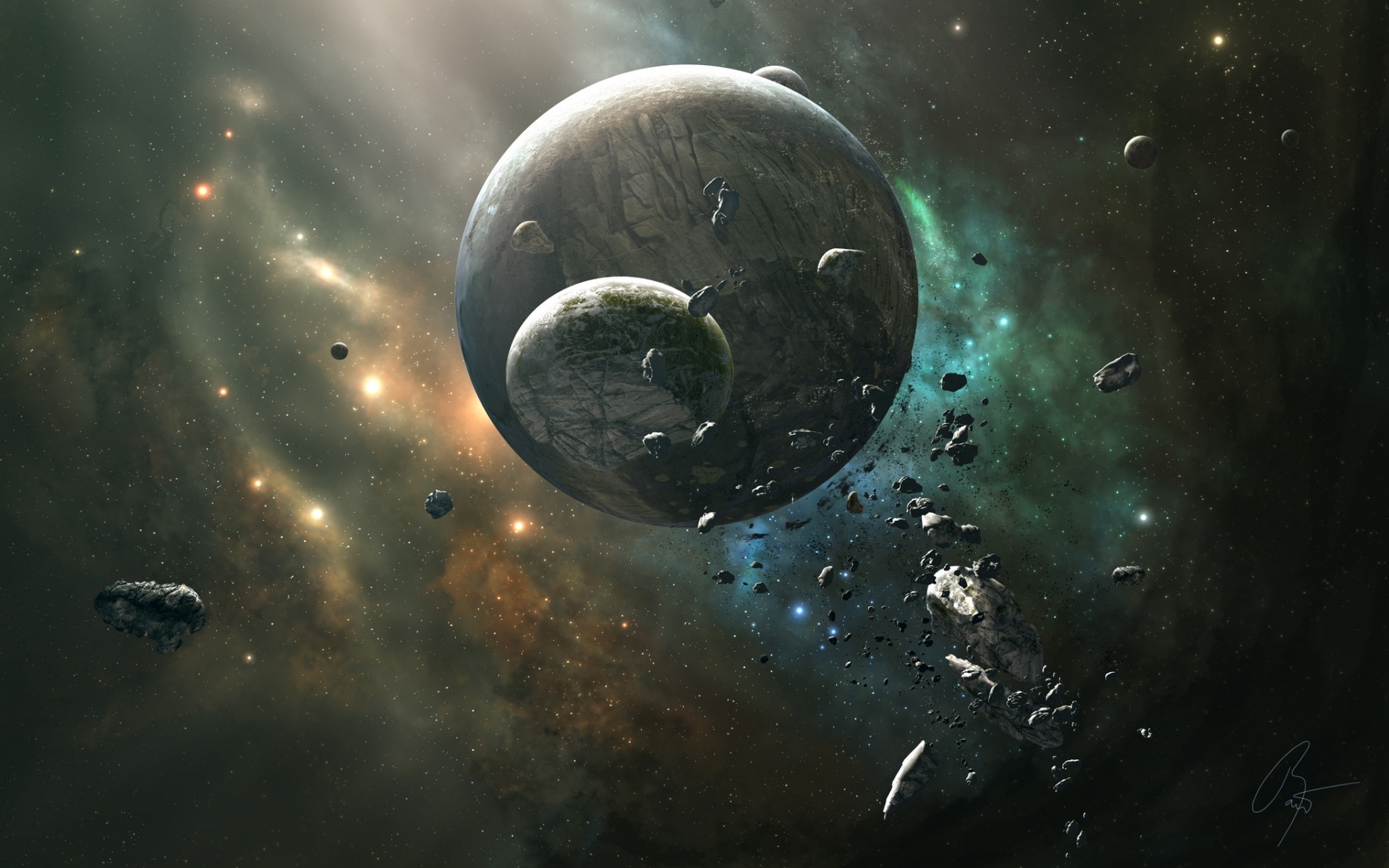 Desktop Hintergrundbilder Asteroiden Kosmos 1920x1200 Asteroid Weltraum