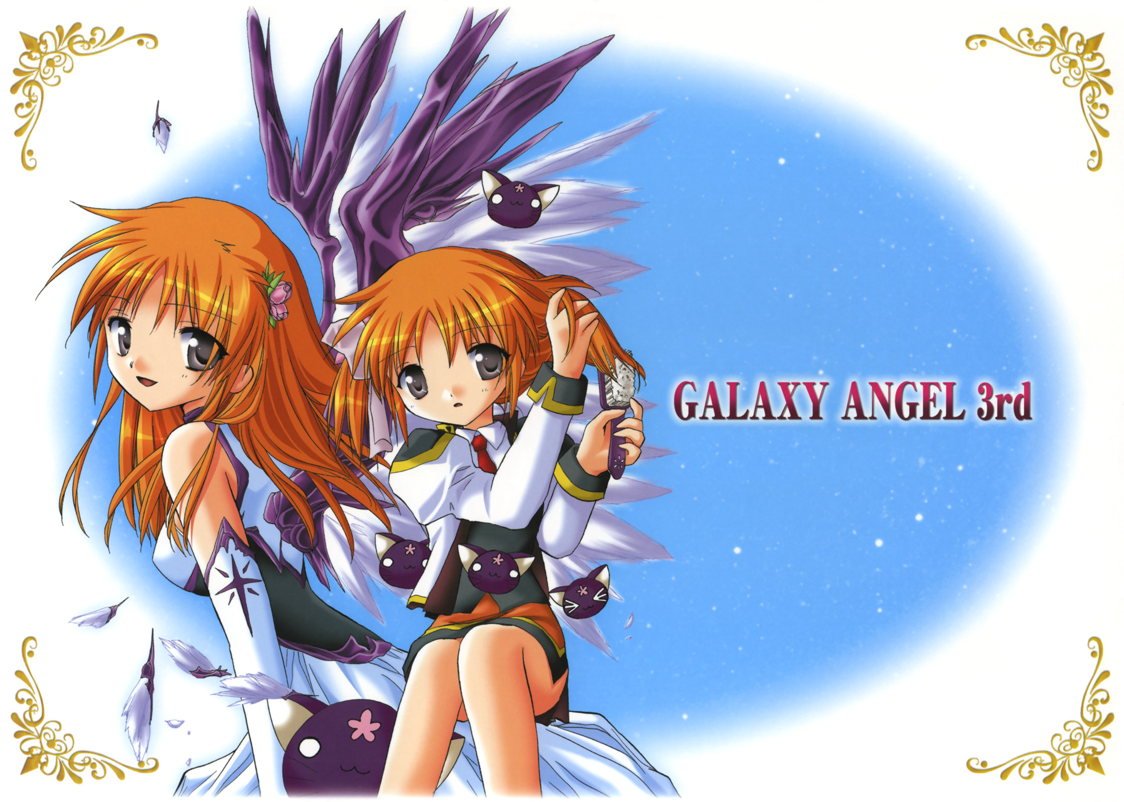 Bakgrunnsbilder til skrivebordet Galaxy Angel Anime ung kvinne Unge kvinner