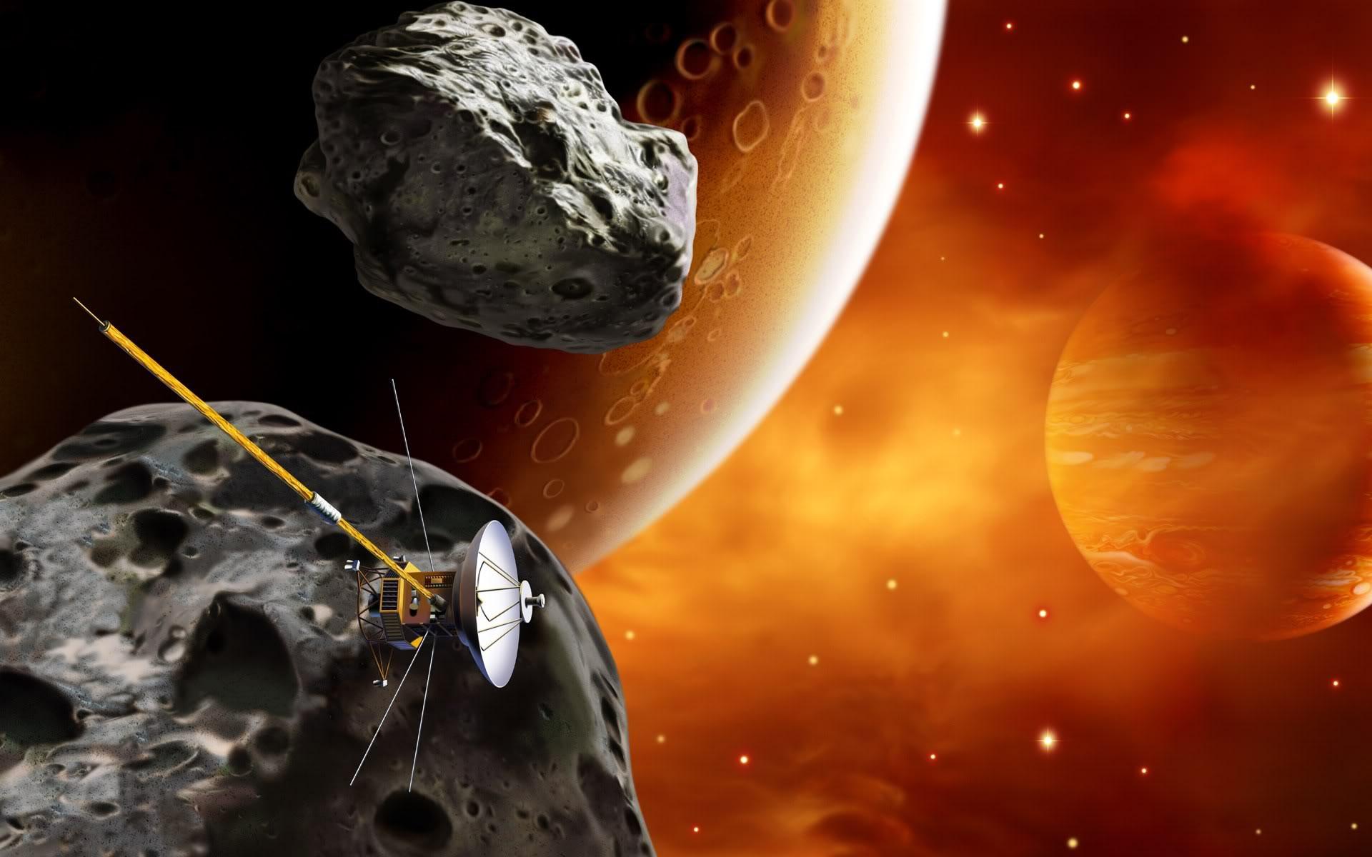 Desktop Hintergrundbilder Asteroiden Raumstation Kosmos Asteroid Weltraum