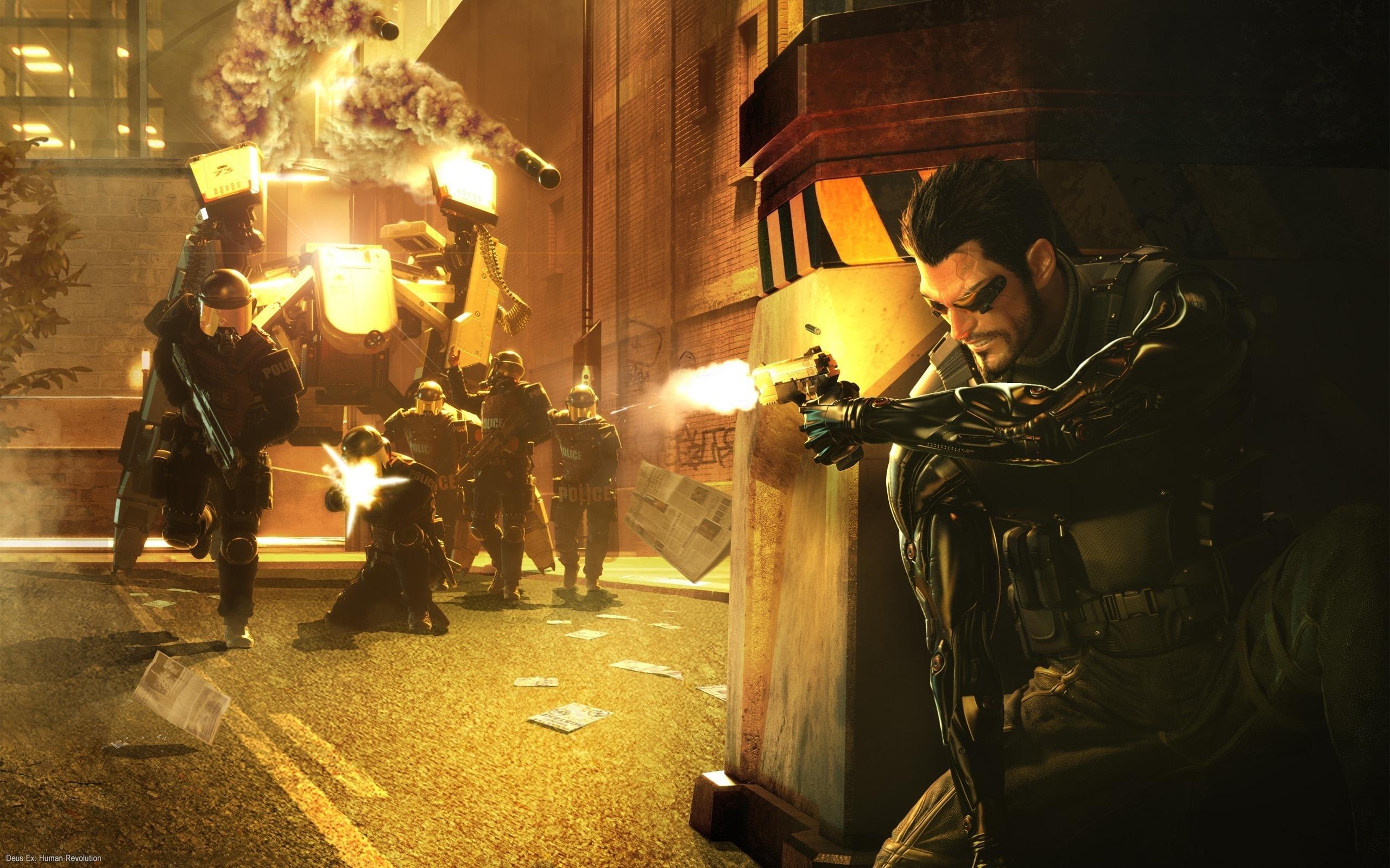 Afbeeldingen Deus Ex Deus Ex: Human Revolution Cyborg computerspel 2560x1600 cyborgs videogames Computerspellen