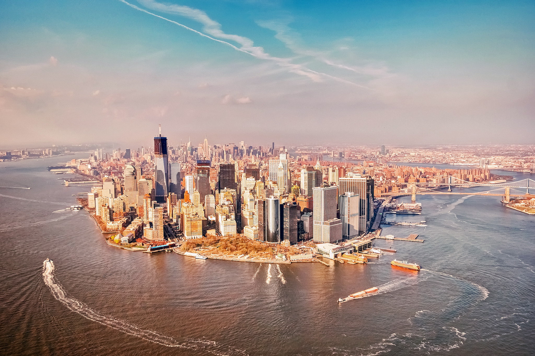 Afbeeldingen New York Manhattan (New York) verenigde staten een stad 2048x1365 Amerika Steden