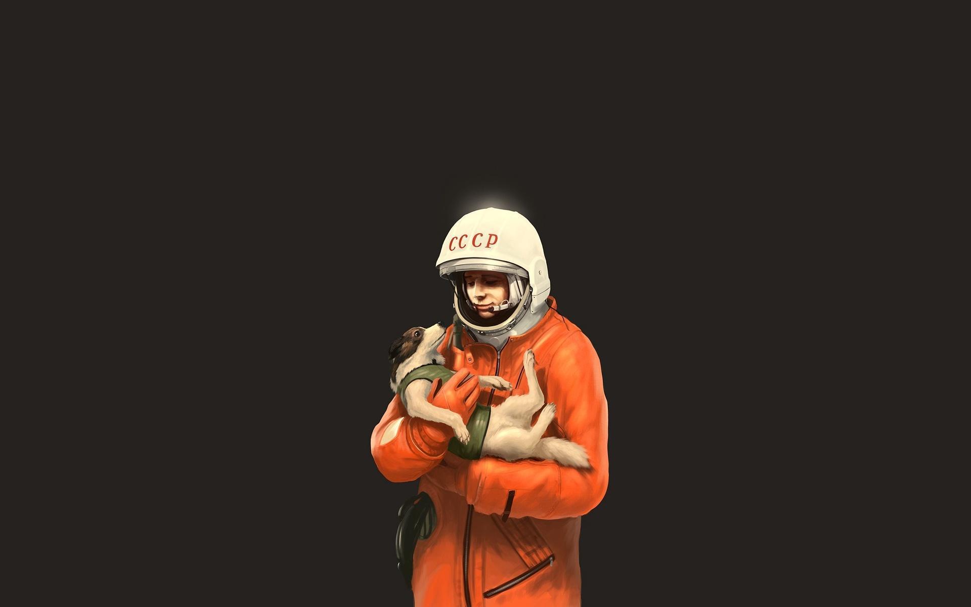 1920x1200 Astronautas Perro Espacio exterior, perros, astronauta, cosmonauta Сosmos