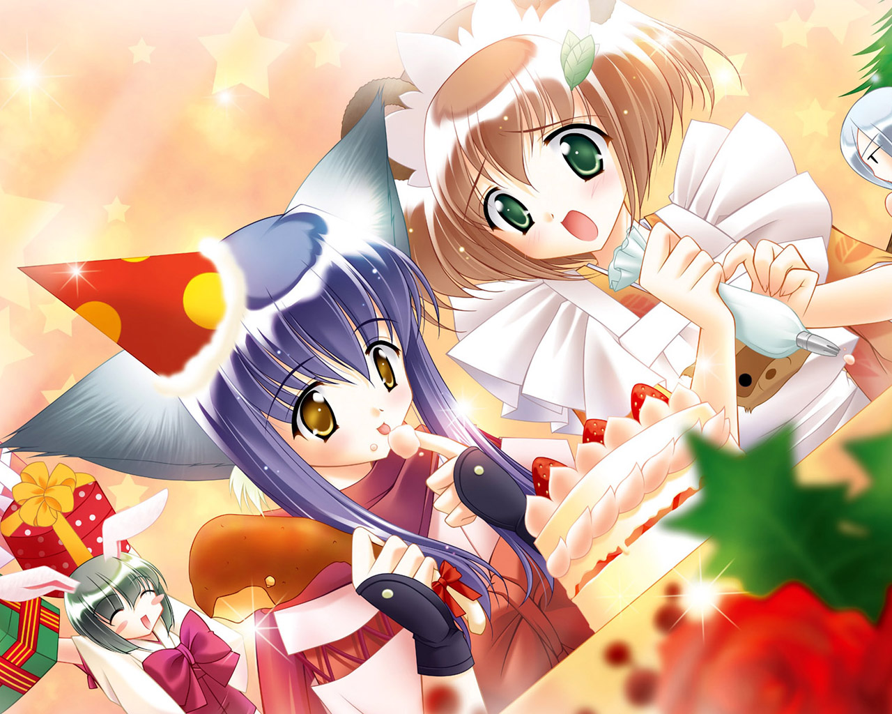 Wallpaper fox girls Anime Kitsune