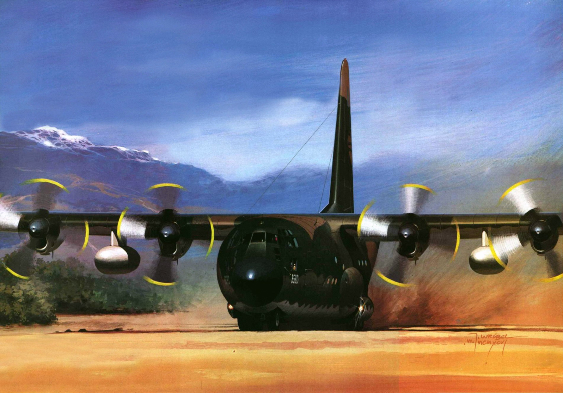 Aviãos Desenhado USAF C-130 Aviação