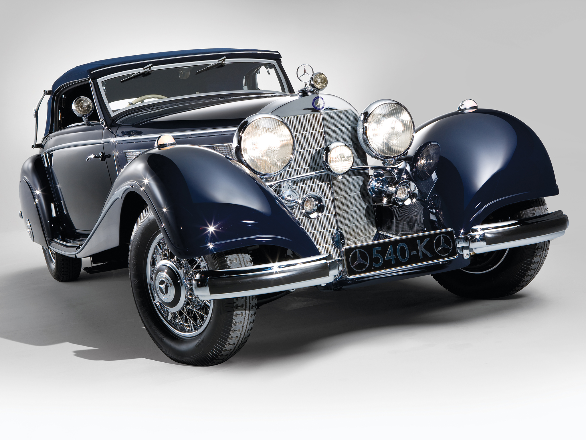 Desktop Wallpapers Mercedes-Benz 540K Cabriolet A 1937 auto Cars automobile