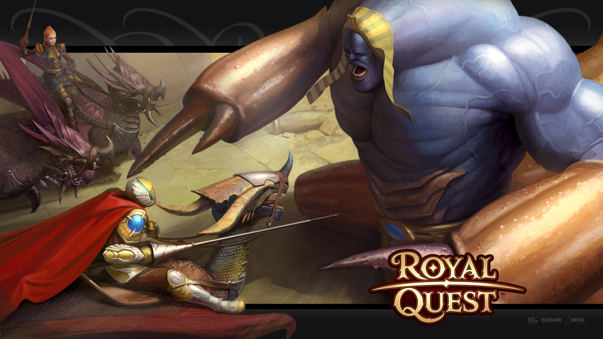 Фотографии Royal Quest чудовище Воители компьютерная игра Битвы 1920x1080 монстр Монстры воин воины Игры битва сражения
