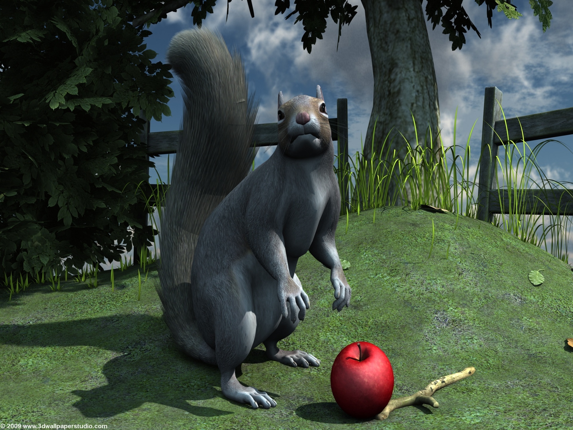 Achtergronden bureaublad Eekhoorns Knaagdieren 3D afbeelding Dieren eekhoorn 3D graphics 3D afbeeldingen een dier