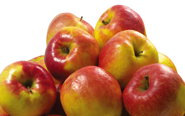 Tapety Jabłka Owoce Jedzenie wiele na białym tle 600x375 żywność Dużo Białe tło