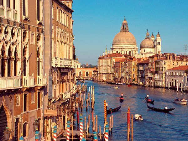 Afbeeldingen Venetië (stad) Italië een stad 600x450 Steden