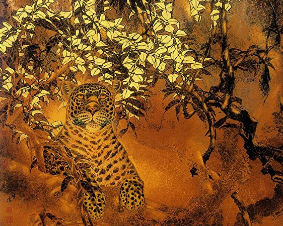 Immagini Leopardi grandi felini Animali Disegnate 562x450 leopardo Pantherinae dipinti animale