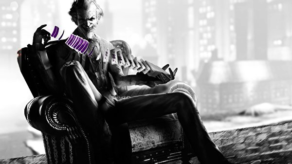 Bakgrunnsbilder til skrivebordet Batman Superhelter Jokeren helt Dataspill 600x337 videospill