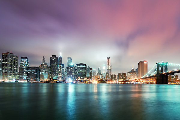Bilder New York City USA brooklyn bridge Städte 600x400 Vereinigte Staaten