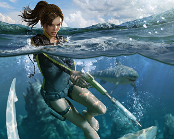 Bilder von Tomb Raider Tomb Raider Underworld Lara Croft Mädchens computerspiel 562x450 junge frau junge Frauen Spiele