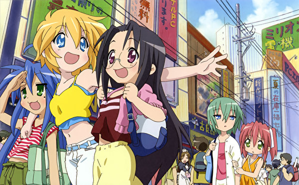 600x371 Lucky Star mujer joven, mujeres jóvenes Anime Chicas