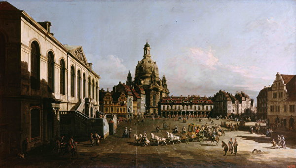 Foto Bellotto Bernardo - Neumarkt in Dresden Pittura 600x340