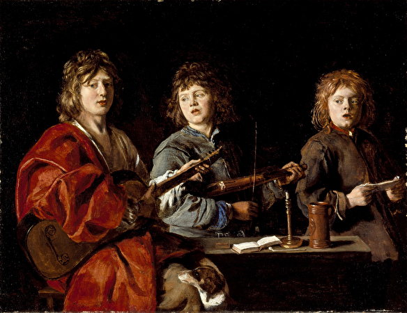 Immagine Antoine Le Nain - Three Young Musicians Pittura 584x450