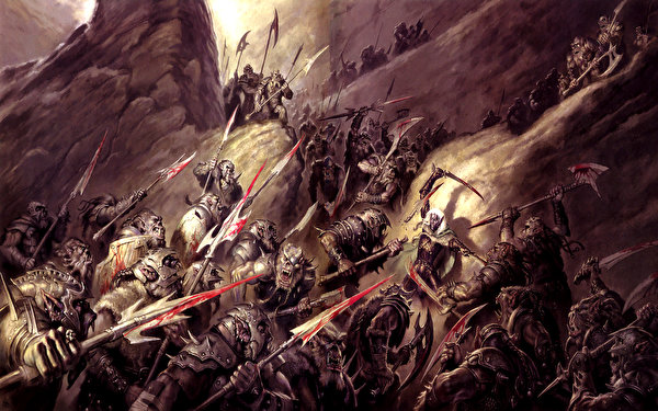 Tapeta na pulpit Włocznia Topór bojowy Wojownik Fantasy bitwa 600x375 wojownicy Bitwy