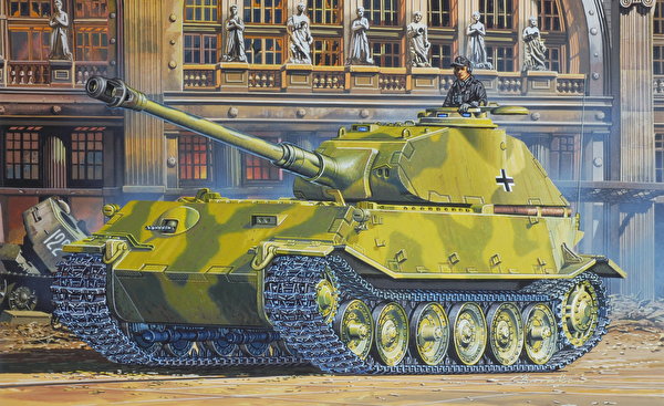 600x367 Dibujado Artillería autopropulsada VK.45.02(P)H militar, Cañón Ejército