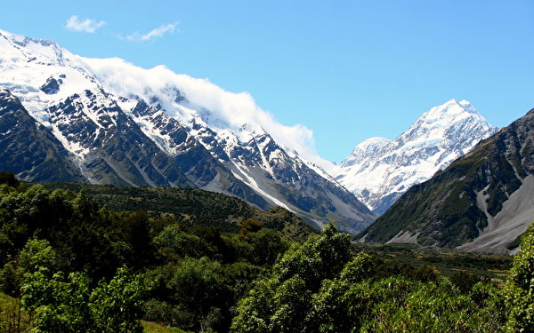 600x375 Parque Montañas Nueva Zelandia Mount Cook New Zealand montaña, parques Naturaleza