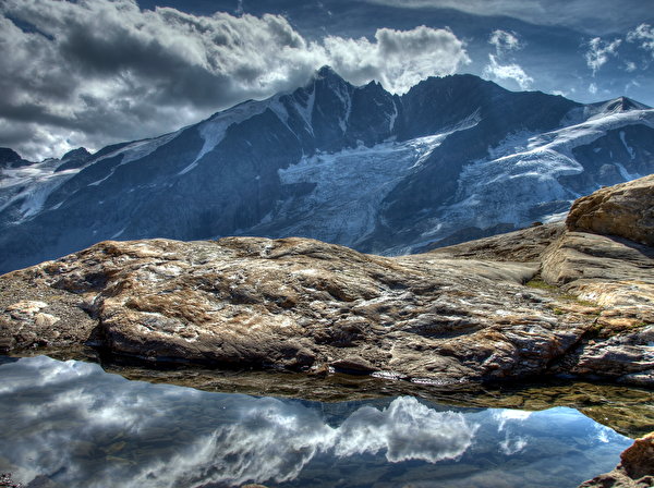 600x448 Montañas Piedras Cielo Austria Nube HDR Alpes montaña, piedra, HDRI Naturaleza
