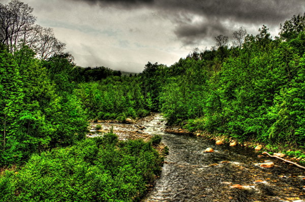 600x399，河流，森林，Walloomsac Bennington Vermont，綠色，高动态光照渲染，大自然，