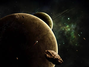 Papel de Parede Desktop Planetas Asteroide Espaço