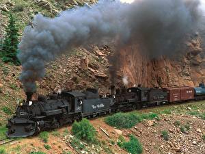 Bilder Züge Antik Lokomotive Rauch