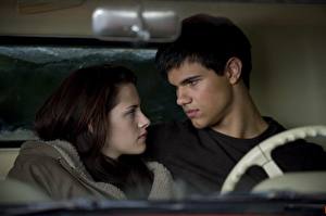 Bakgrundsbilder på skrivbordet The Twilight Saga The Twilight Saga: New Moon Kristen Stewart Taylor Lautner Filmer