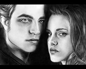 Fonds d'écran Twilight : La Fascination Twilight Robert Pattinson Kristen Stewart Cinéma