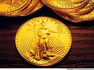 Sfondi desktop Denaro Monete Liberty gold coin. USA