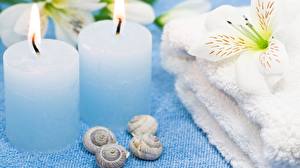 Picture Candles Towel Spa