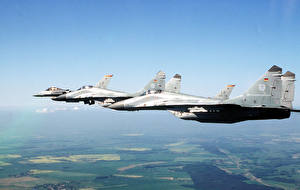 Bakgrundsbilder på skrivbordet Flygplan Jaktflygplan MiG-29