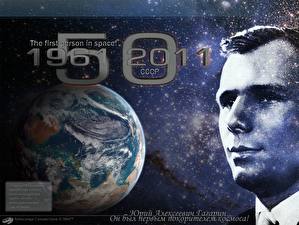 Bureaubladachtergronden Ruimtevaarder Joeri Gagarin