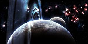 Bureaubladachtergronden Planeten Planetaire ring Ruimte