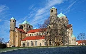 桌面壁纸，，神庙，德国，教堂，St Michaels Church in Hildesheim，城市