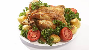 Bakgrundsbilder på skrivbordet Köttprodukter Ugnsbakad kyckling Mat
