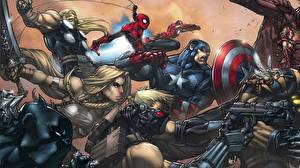 Tapety na pulpit Bohaterowie komiksów Kapitan Ameryka superbohater Fantasy