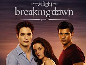 Fondos de escritorio Crepúsculo La Saga Crepúsculo: Amanecer Robert Pattinson Kristen Stewart Taylor Lautner Película