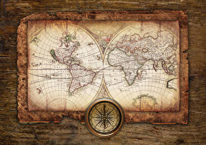 Tapety na pulpit Geografia Mapa Kompas