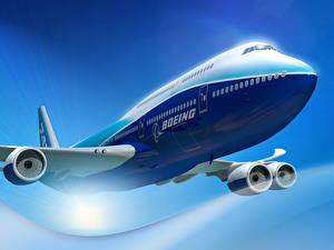 Images Airplane Passenger Airplanes Boeing 747 Aviation